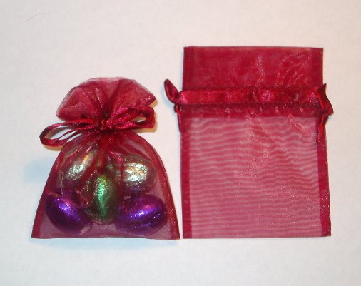 Burgandy Organza Bag