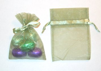 Olive Green Organza Bags