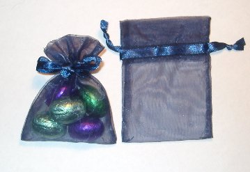 Navy Blue Organza Bags