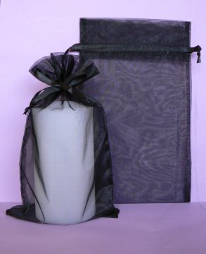 15x25cm Black organza bag