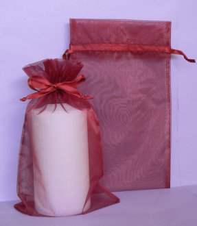 15x25cm Burgundy organza bag