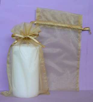 15x25cm Gold organza bag