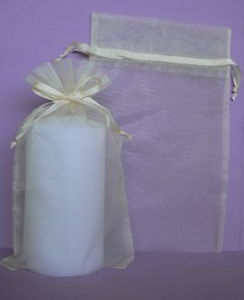 15x25cm Ivory organza bag