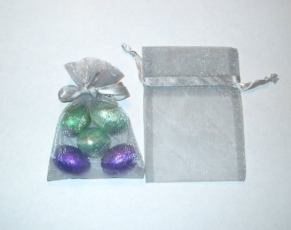 Silver Organza Bags