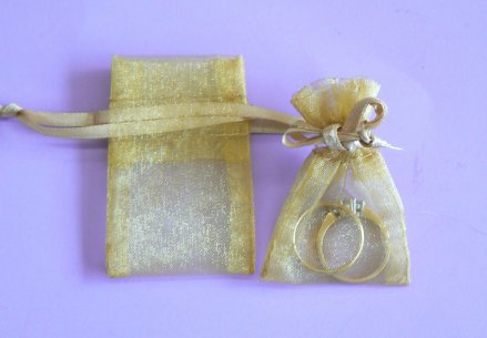 4x6cm Gold organza bag