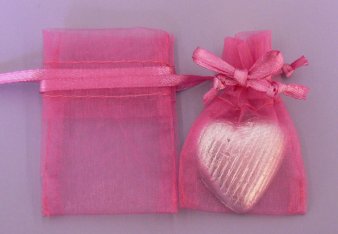 4x6 Hot Pink organza bag
