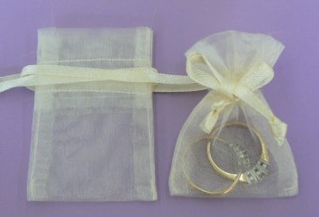 4x6cm Ivory organza bag