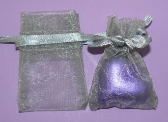 4x6cm Silver Organza Bag