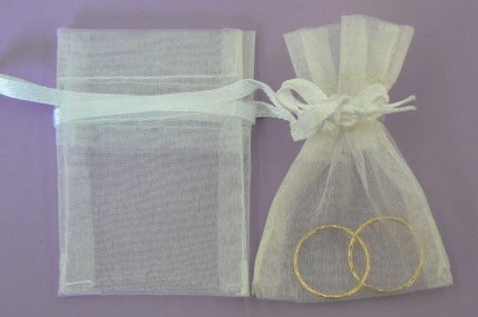 White 4x6cm Organza Bag