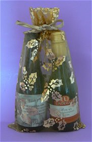 15x25cm Gold Holly Christmas bag organza bag